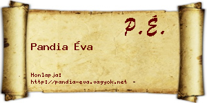 Pandia Éva névjegykártya