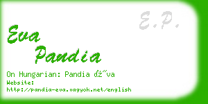 eva pandia business card